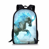 Horse Pattern School Backpack Kids Rucksack