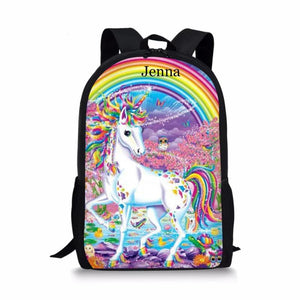 Horse Pattern School Backpack Kids Rucksack