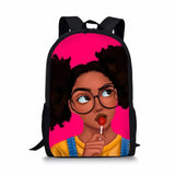 African Girl Printing Backpack for Kid Shoulders Bag
