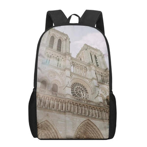Notre Dame de Paris 3D Print School Backpack for Boys Girls Teenager