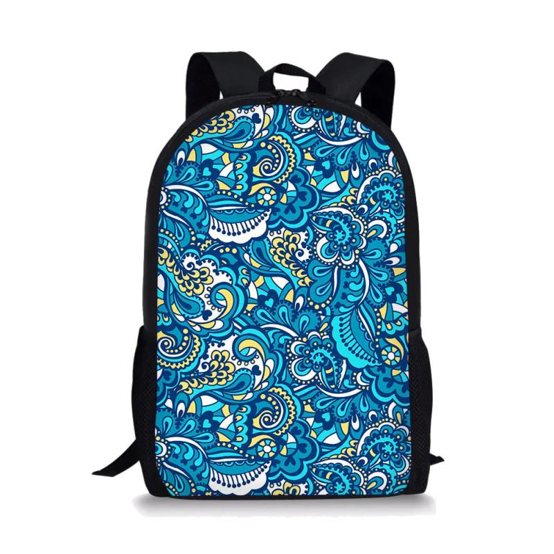 Cashew Flower Pattern Girls School Bags