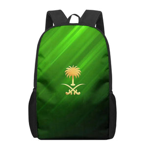 Saudi Arabia Flag 3D Print School Backpack for Boys Girls Teen