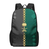 Saudi Arabia Flag 3D Print School Backpack for Boys Girls Teen