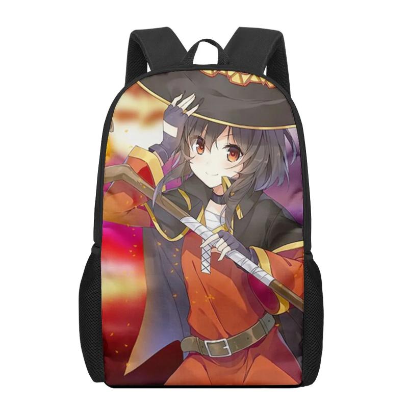 Konosuba Megumin Anime 3D Pattern School Bag for Children Girls Boys