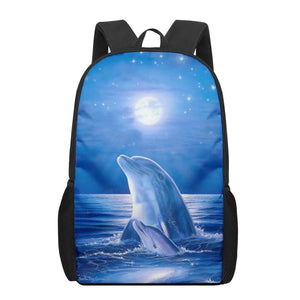Dolphin Animal 3D Pattern School Bag for Children Girls Boys