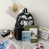 Graffiti Print Backpack School Bag for Teenage Girls Boys