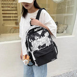 Graffiti Print Backpack School Bag for Teenage Girls Boys