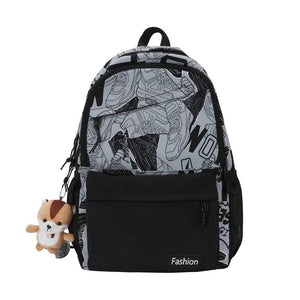 Graffiti Print Backpack School Bag for Teenage Girls Boys