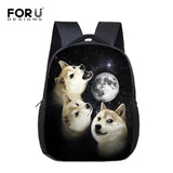 Corgi Dog Print Backpack for Kids Small School Bag