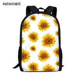 Kids Comfort School Bags Retro Sunflower Printing Bookbags Teenager Boys Primary