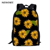 Kids Comfort School Bags Retro Sunflower Printing Bookbags Teenager Boys Primary