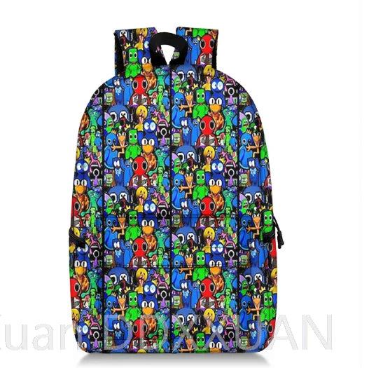 Anime Rainbow School Bags Backpacks Kids Bags Big Capacity Travel Bag