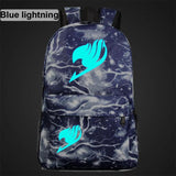 Anime Light Luminous Cartoon Fairy Tail School Bag Women Men Backpack