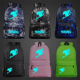 Anime Light Luminous Cartoon Fairy Tail School Bag Women Men Backpack