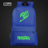 Anime Green Light Luminous Fairy Tail School Bag