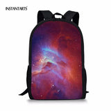 Purple Starry Sky Print School Bag Lightweight Satchel Girls Shoulder Bookbags