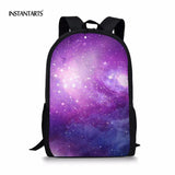 Purple Starry Sky Print School Bag Lightweight Satchel Girls Shoulder Bookbags