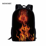 Unisex Ice Fire Rose Backpack Retro Style Schoolbag