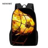 Boys Fire Football Printed School Backpack