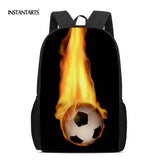 Boys Fire Football Printed School Backpack