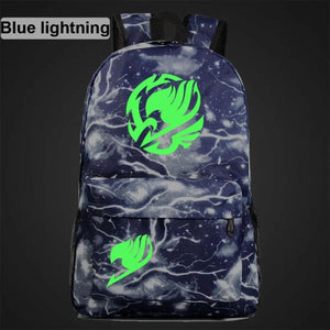 Anime Green Light Luminous Cartoon Fairy Tail School Bag