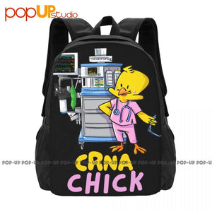 Crna Chick Anesthesia Machine Backpack Large Capacity Print Foldable Gym Tote Ba
