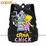 Crna Chick Anesthesia Machine Backpack Large Capacity Print Foldable Gym Tote Ba