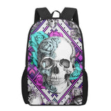 Creative Skull Print 16-Inch School Bag for Teens