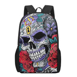 Creative Skull Print 16-Inch School Bag for Teens
