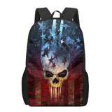 Creative Skull Print 16-Inch School Bag for Teens