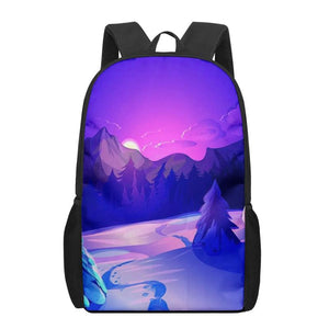 Anime Landscape 3D Pattern School Bag for Children Girls Boys