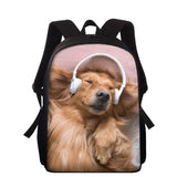 Golden Retriever Dog Print Kids Backpack Student Book Bag