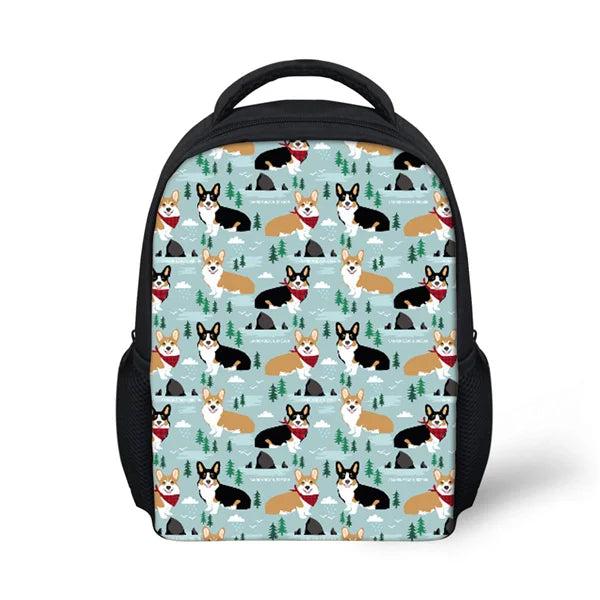 Corgi Printing Kids Mini Kindergarten Backpacks School Bags
