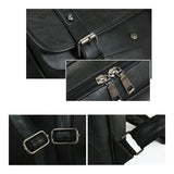 Vintage Waterproof Backpack Men School Bags Leather Travel 15.6 Inch Laptop Bag
