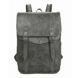 Vintage Waterproof Backpack Men School Bags Leather Travel 15.6 Inch Laptop Bag