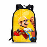 Mario Print Backpack Durable Large Capacity School Bag for Kids