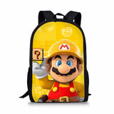 Mario Print Backpack Durable Large Capacity School Bag for Kids