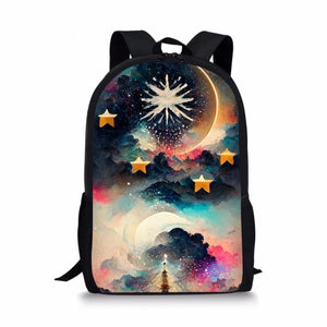 Universe Print Backpack Durable School Bags for Girls Boys