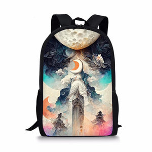 Universe Print Backpack Durable School Bags for Girls Boys