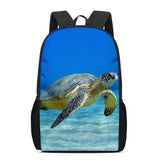 Sea Turtle 3D Print Backpack Shoulder School Bag Travel Bag Boys Girls Book Bag