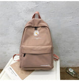 College Wind Women SchoolBag Solid Backpack Girl School Bags for Teenage