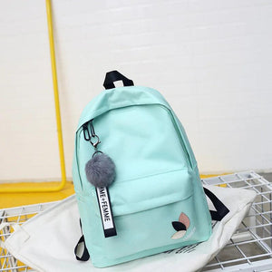 College Wind Women SchoolBag Solid Backpack Girl School Bags for Teenage