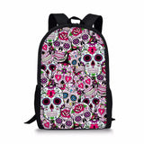 Skull Flower Pattern School Bags for Girls Backpacks