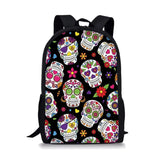 Skull Flower Pattern School Bags for Girls Backpacks
