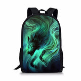 HaoYun Kids Backpack Wolf Prints School Book Bag Fantasy Animal Painting