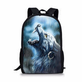 HaoYun Kids Backpack Wolf Prints School Book Bag Fantasy Animal Painting