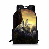 HaoYun Kids Backpack Wolf Prints School Book Bag Fantasy Animal Painting