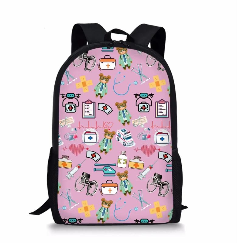 Nurse Heart School Bags Kids Primary Schoolbag Children Shoulder Backpack