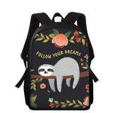 Sloth Print School Bags for Girls Kids Backpack
