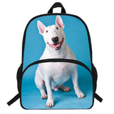 16INCH Bull Terrier Dog Print Backpack School Bag For Teenage Boys&Girls